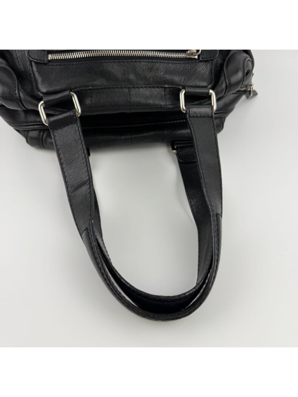 ★SOLD★ Chanel CC Logo Shoulder Bag Tote Black Leather 11 Vintage - Picture 15 of 15